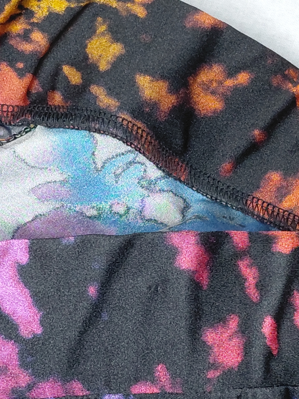 torrid Crop Black Multicolor Rainbow Tie-Dye Stretch Spandex Nylon Leggings - Picture 11 of 14